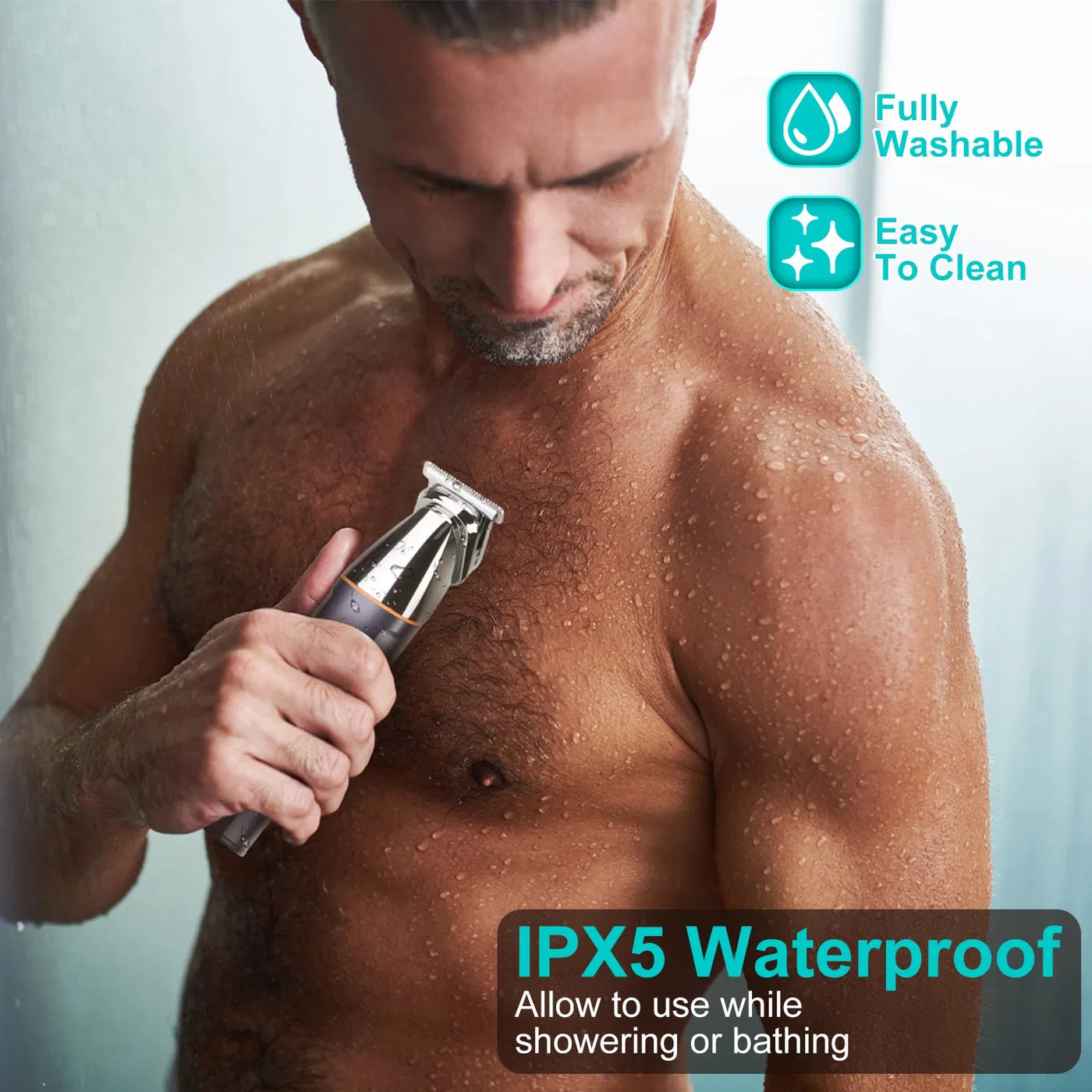 Jack 5 waterproof beard trimmer product angle for men — detail 3